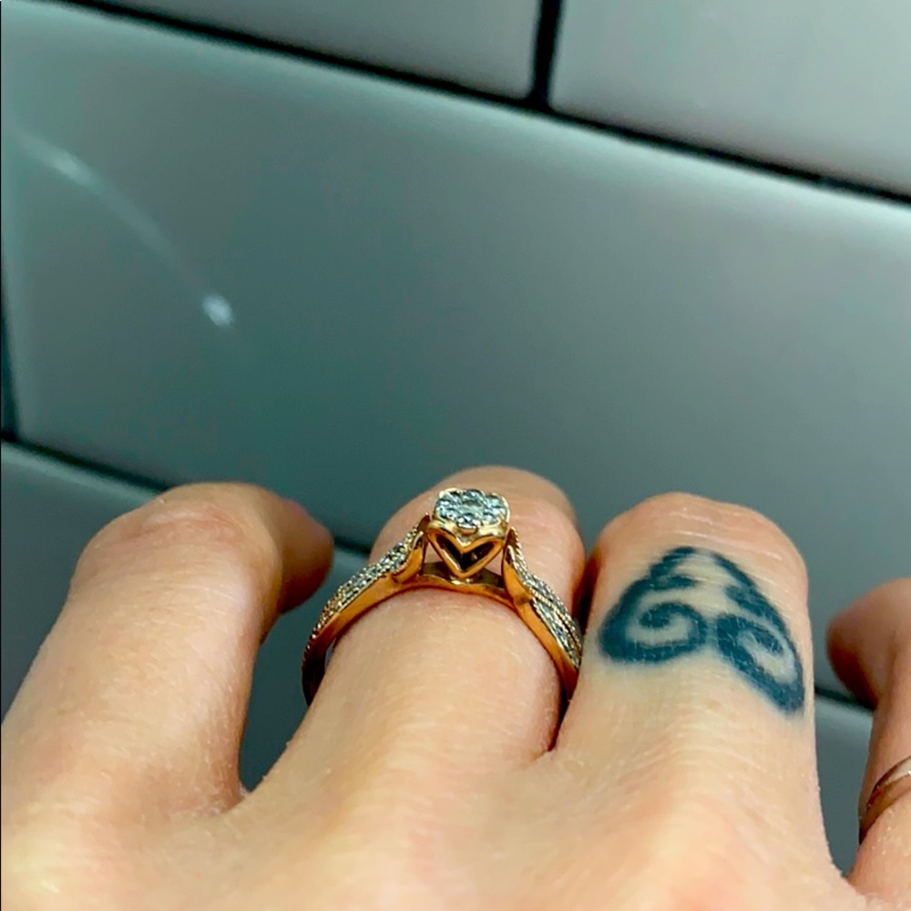 Rose gold diamond cluster ring